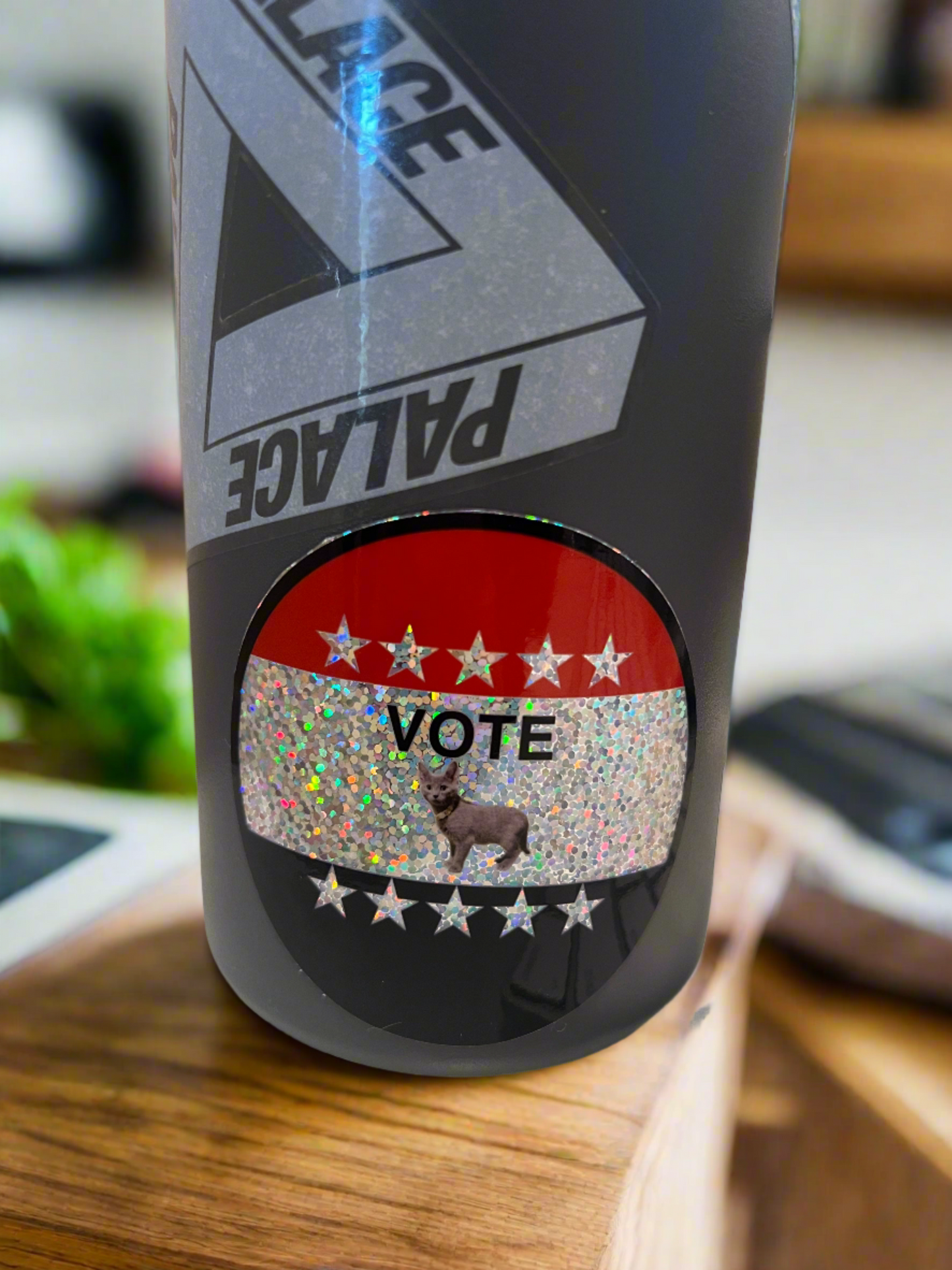 PARTY HAT FOR PRESIDENT GLITTER DECAL
