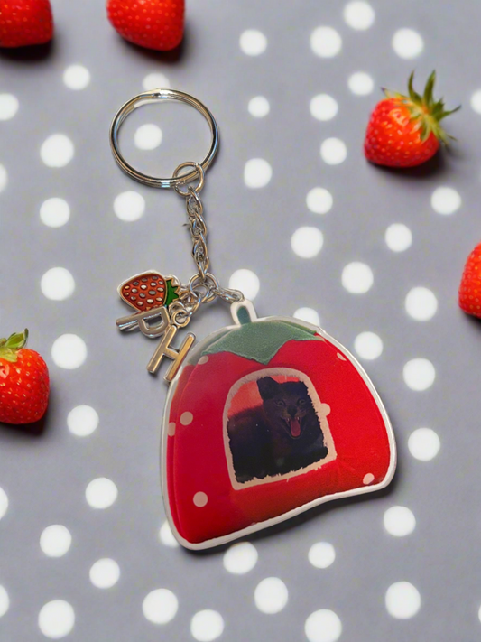Strawberry Party Hat Keychain